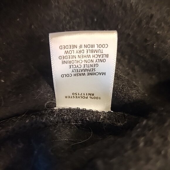 Quacker Factory Zip Up Hoodie 1x Black Fleece Rhinestones Pockets - Picture 6 of 7